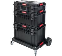 Qbrick System ONE Chariot à outils 4 en 1 Set 200 2.0 Profi + 350 2.0 Profi + 450 2.0 Profi Mallette à outils + plate-forme de transport