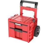 Qbrick System PRO Cart 2.0 Plus Drawer 2 Red Ultra HD Boîte mobile personnalisée sur roulettes 520 x 415 x 660 mm 9,5 l 12 l poignée télescopique double amovible
