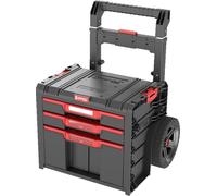 Qbrick System PRO Cart 2.0 Plus Drawer 3 boîte mobile sur roulettes 520 x 415 x 660 mm 12 l 2x 4,5 l poignée télescopique double amovible