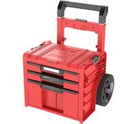 Qbrick System PRO Cart 2.0 Plus Drawer 3 Red Ultra HD Boîte mobile personnalisée sur roulettes 520 x 415 x 660 mm 12 l 2x 4,5 l poignée télescopique double amovible