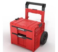 Qbrick System PRO Cart 2.0 Plus Drawer 2 Red Ultra HD Boîte mobile personnalisée sur roulettes 520 x 415 x 660 mm 9,5 l 12 l poignée télescopique double amovible