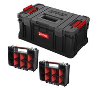 QBRICK 1606 Boîte à outils avec 2 organiseurs Boîte à outils modulaire Rangement à outils (KG) Noir