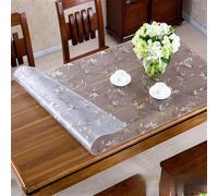 QBYRSSS Nappe de Protection Transparente en Plastique PVC imperméable, rectangulaire, résistante à l'huile, Dessous de Plat en Verre Souple, Protection Transparente (Bruin, 80 x 130 cm)