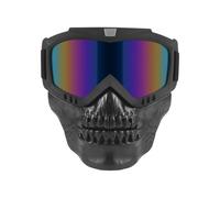 Qcbuegof Lunettes d ' équitation avec couverture inférieure du visage, design amovible et cadre en TPU ventilé pour utilisation hors route et ski