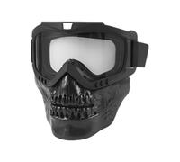 Qcbuegof Lunettes d ' équitation avec couverture inférieure du visage, design amovible et cadre en TPU ventilé pour utilisation hors route et ski