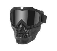 Qcbuegof Lunettes d ' équitation avec couverture inférieure du visage, design amovible et cadre en TPU ventilé pour utilisation hors route et ski