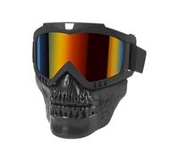 Qcbuegof Lunettes d ' équitation avec couverture inférieure du visage, design amovible et cadre en TPU ventilé pour utilisation hors route et ski
