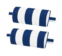 Qcbuegof Paire d ' oreillers de Chaise cylindrique, Dark Blue Stripes