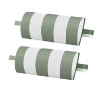 Qcbuegof Paire d ' oreillers de Chaise cylindrique, Green Stripes