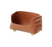 Qcbuegof Porte-cartes de bureau, organisateur de cartes de visite, présentoir de bureau en cuir, porte-badge, d ' affaires