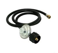 QCC-1 Kit de tuyau de propane et régulateur de basse pression pour barbecue de 2,3 à 18,1 kg (angle plat de 180 °)