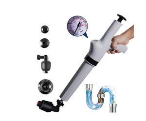 Qcesorib Deboucheur WC avec Baromètre, Deboucheur Canalisation avec 4 Têtes de Piston, Pompe Deboucheur WC, Déboucheur à Pompe, pour Déboucher Les Évier Lavabo Baigno