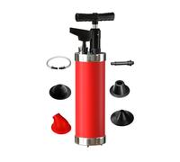 Qcesorib Déboucheur WC Piston de Toilette avec Manomètre, Déboucheur à Pompe Haute Pression avec 4 Ventouses, pour Déboucher Les Évier Lavabo Baignoire Drain de Sol