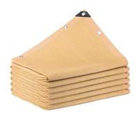 QCKNKMGG Oxyde d'aluminium, Bloc Beige 85% de Toile d'ombrage Protection Solaire avec des œillets Respirables Tailles Multiples(9x12m/29.5x39.4ft)