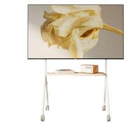 QCKNKMGG Socle pour Meuble TV, Meuble TV en MDF en Acier et Aluminium | Chariot roulant multicolore de 49 à 75 pouces for le salon de la chambre à coucher : chariot de télévision mobile(White)