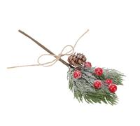 QCSTORE Branches de Baies Artificielles pour l'artisanat des Fêtes (Rouge) | Matériau PVC durable, design aux couleurs vives, longueur de 5,9 pouces, polyvalent pour les décorations, facile à façonner