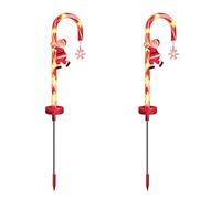 QCSTORE Lumières Solaires de Canne de Noël, Conception Durable de 72 Cm | 8 lumières LED lumineuses, étanches IP65, adaptées aux allées et aux décorations extérieures