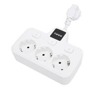 QCSTORE Prise de courant avec interrupteur indépendant, rallonge de sortie à 3 voies retardateur de flamme pour appareils électroménagers, fabriquée en polycarbonate de 5,8 x 4,3 pouces pour plus de