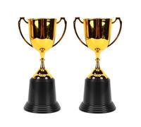 Qcwwy 2 Pièces 8,66 X 2,36 X,36 Pouces Coupes de Trophées en ABS, Dorées, Base Ronde Stable, Pièce D'affichage D'encouragement Portable, pour Les Récompenses Commerciales Domestiques, (Trophée Base