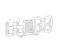 Qcwwy 3D LED Horloge Murale Numérique Réveil Mural Minuterie Cadre Blanc Multifonctionnel Mesure de la Température en Temps Réel pour Salon (Mot Rose)