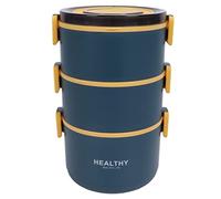 Qcwwy Boîte à Lunch Thermique à 3 Couches, Isotherme Sous Vide étanche, Contenants pour Repas Chauds, Couvercle à Prise Facile, Compartiment Détachable, Boîte à Lunch Portable en(bleu élégant)