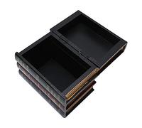 Qcwwy Boîte en bois en forme de livre de vintage pour ranger des bijoux, accessoires de décoration d'intérieur, décorations de bureau avec finition peinte à la main