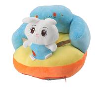 Qcwwy Canapé de Soutien pour bébé, Peluche de qualité Supérieure, Angle Réglable, Base Antidérapante pour Apprendre à S'asseoir, Entraînement avec Fixations Latérales Rabattables (Motif de lapin)