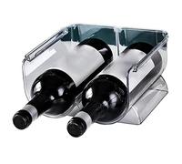 Qcwwy Casier à Vin Autoportant Armoires Autres Accessoires de Rangement de Cuisine Organisateur en Plastique Transparent avec Base Antidérapante pour la Maison Bar Cuisine Réfrigérateur Affichage