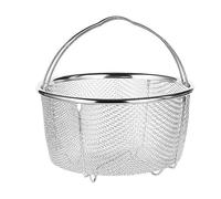 Qcwwy Compartiments de Cuiseur Vapeur Panier Panier Vapeur avec Filtre à Huile et Filtration des Résidus pour la Cuisson Friture Cuisson à la Poignée de en Acier Inoxydable à la Cuisine (20cm)