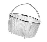 Qcwwy Cuiseur Vapeur avec Compartiments pour Cuiseur Vapeur avec Filtre à Huile pour la Cuisson du Riz, Autocuiseur et Friture, Panier à en Acier Inoxydable (18cm)
