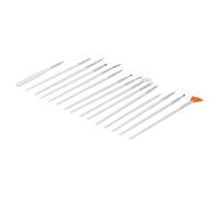 Qcwwy Ensemble de 15 Pinceaux Professionnels pour Nail Art, Brosses à Cheveux en Nylon Robustes pour Peindre, Dessin de Lignes avec Virole en Métal pour Bricolage, Conception d'ongles, Utilisation