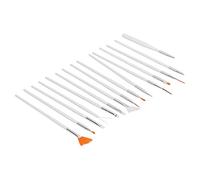 Qcwwy Ensemble de Pinceaux Professionnels pour Nail Art, 15 Pièces, Outils de Peinture, Brosses à Cheveux en Nylon pour Peindre, Dessin de Lignes avec Virole en Métal, pour Bricolage, Conception
