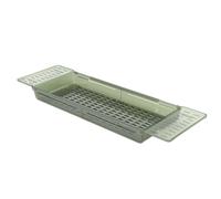 Qcwwy Étagères de Bain en Pet de 22,2 à 31,5 Pouces avec Trous de Drainage pour Salle de Bain, Caddie de Rangement, Livre, Téléphone, Vin, Plateau de Baignoire Extensible, Longueur Réglable, Salle