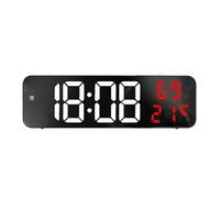 Qcwwy Grande Horloge Murale Numérique, Grand écran Enfichable, Réveils électroniques Muraux pour Chambre à Coucher, Décoration D'intérieur, Réveil à luminosité Automatique avec (Blanc