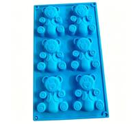 Qcwwy Lot de 2 Moules à Ours en Silicone, 6 Cavités Forme Ourson | Moule à bonbons gommeux antiadhésif Flexible, fabrication de savon au chocolat, glaçon à la gelée, artisanat de desserts de