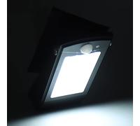 Qcwwy Luminaire Mural avec Capteur Crépusculaire (with Remote | applique murale pour la sécurité du jardin Capteur du crépuscule à l\'aube Alimentation solaire 48 LED ABS Route