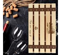 Qcwwy Paniers à Vin Casier à Vin Support pour 2 Bouteilles avec Poignée Portable Style élégant Bois de Pin Naturel 13,8 X 7,9 X 3,9 Pouces Boîte à en Bois Coffret Cadeau de Bouteille de Cuisine