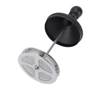 Qcwwy Pichet à Mousse de Lait en Acier Inoxydable, Mousseur à Lait Manuel, Double Filtration Noire, Finition Mate, Mousse Uniformément Texturée, Fonctionnement Facile de la Pompe, pour la Maison, le
