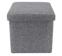 Qcwwy Pouf de Rangement Pliable, Banc de Rangement et Repose-Pieds avec Housse en Lin Amovible - Idéal pour Salon, Chambre ou Bureau (Grande)