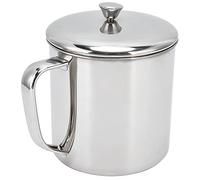 Qcwwy Tasse à Eau en Acier Inoxydable, Tasse à Boire en Métal pour la Vaisselle de Voyage en Plein Air (Grande taille)