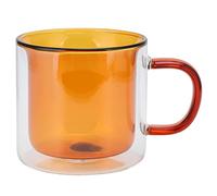 Qcwwy Tasse Cylindrique Transparente Double Couche de 250 Ml, Résistante à la Chaleur, avec Verre Borosilicate Fait à la Main, Idéale pour le Lait, le café et un Usage Domestique