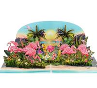 QD Carte d'anniversaire pop-up 3D pour fille, femme, maman, grand-mère (taille 15 x 20 cm, flamant rose)