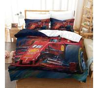 QDZHCPMYK 3D, Imprimé F1 Racing Literie en Microfibre Super Douce Et Respirante Set De Housse De Couette 3 Pièces Et Taie d'oreiller King（220x240cm）