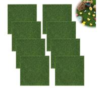 QEAS 8 Pièces Herbe de Mousse Miniature, 15 x 15 cm Gazon Artificiel | Tapis de Pelouse Verte Artificielle, Mini Simulation Gazon pour Décoration de Jardin, Balcon,Terrasse et Décoration Paysagère