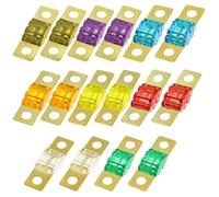 QEAS Lot de 16 fusibles Midi 20/30/40/50/60/80/100/120 A, fusibles à vis standard 32 V pour voiture, caravane, camion, véhicule de chantier, véhicule hybride