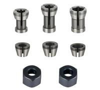 QEAS Lot de 8 pinces de serrage compatibles avec Einhell Katsu Bosch Dewalt, 6 adaptateurs de serrage (6 mm, 6,35 mm, 8 mm) et 2 écrous pour machine de gravure pour gravure et travail du bois