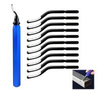 QEAS Outil D'ébavurage Manuel avec 10 Lames de Rechange, Ebavureur Universel 360 Degrés Deburr Lames, Burr Remover pour l'impression 3D, Plastique, Bois, Aluminium et Acier Inoxydable