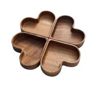 Qectial 4 Pièces Plateau de Service Plateau pour Snack Plateau pour Gâteau Plateau Décoratif Bois Pratique Convient pour Mariage Table de Café Salle de Bain