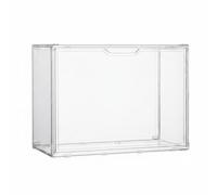 Qectial Boîte de Rangement Transparente Boîte de Présentation Boîte de Rangement Boîte Empilable en Plastique PET avec Couvercle, 36x27x17cm Sans Étagère, PET Entièrement Transparent