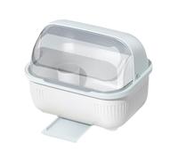 Qectial Égouttoir à Vaisselle avec Couvercle, Porte-, égouttoir à Couverts, égouttoir pour Plan de Travail de Cuisine, Bleu